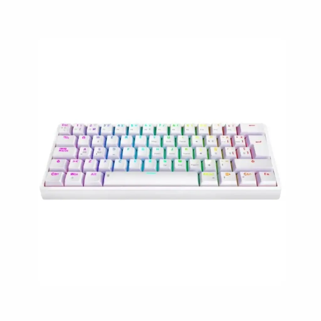 Teclado USB/Bluetooth/Inalambrico Eagle Warrior RGB 60% Mecanico KAY182U0002C KA-Y182 Español Blanco