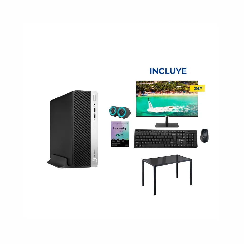 Compu R HP Elitedesk 800 G3 SFF i5-6500/8GB/SSD 240GB/W11P Reacondicionado + Accesorios