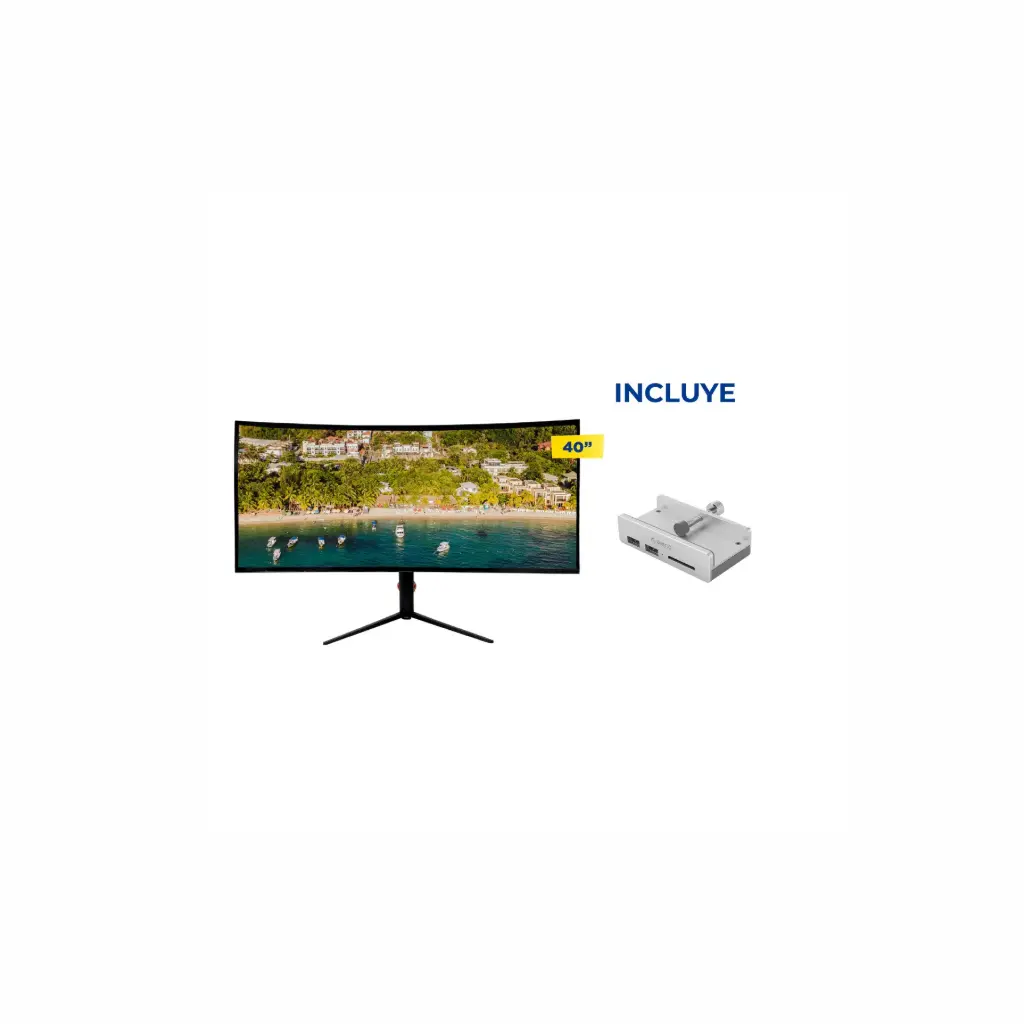 OFERTA ABRIL 2026 07 - Monitor LED 40 Vorttek VK400GC 5K DP/HDMI/USB-C IPS 120Hz 1MS Curvo + HUB USB