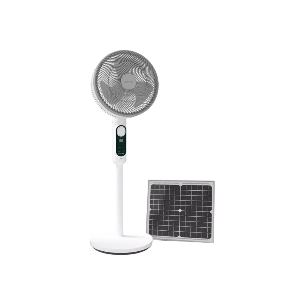 Ventilador de Pedestal Newsky Power MJ-SF01 + Panel Solar 28W + Bateria 7.4V/20.8A