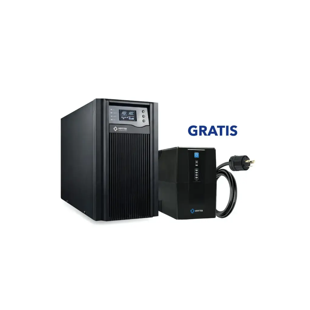 UPS Online Vorttek VK55 LV 3K 3KVA/3000W + Cable Electrico 4.5FT TSJ 3x10 NEMA L6-30P 30A + UPS Vorttek VK600 GRATIS - OFERTA 