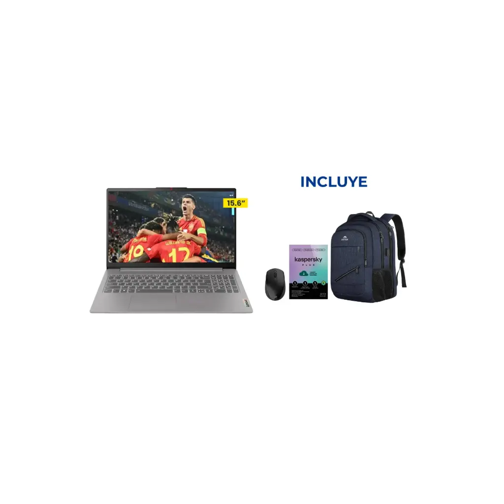 OFERTA MAYO 2026 NBN - Lenovo IdeaPad 3 R 5-7520U + Kaspersky Plus + Mouse Acer EMW142 + Mochila Matein Azul