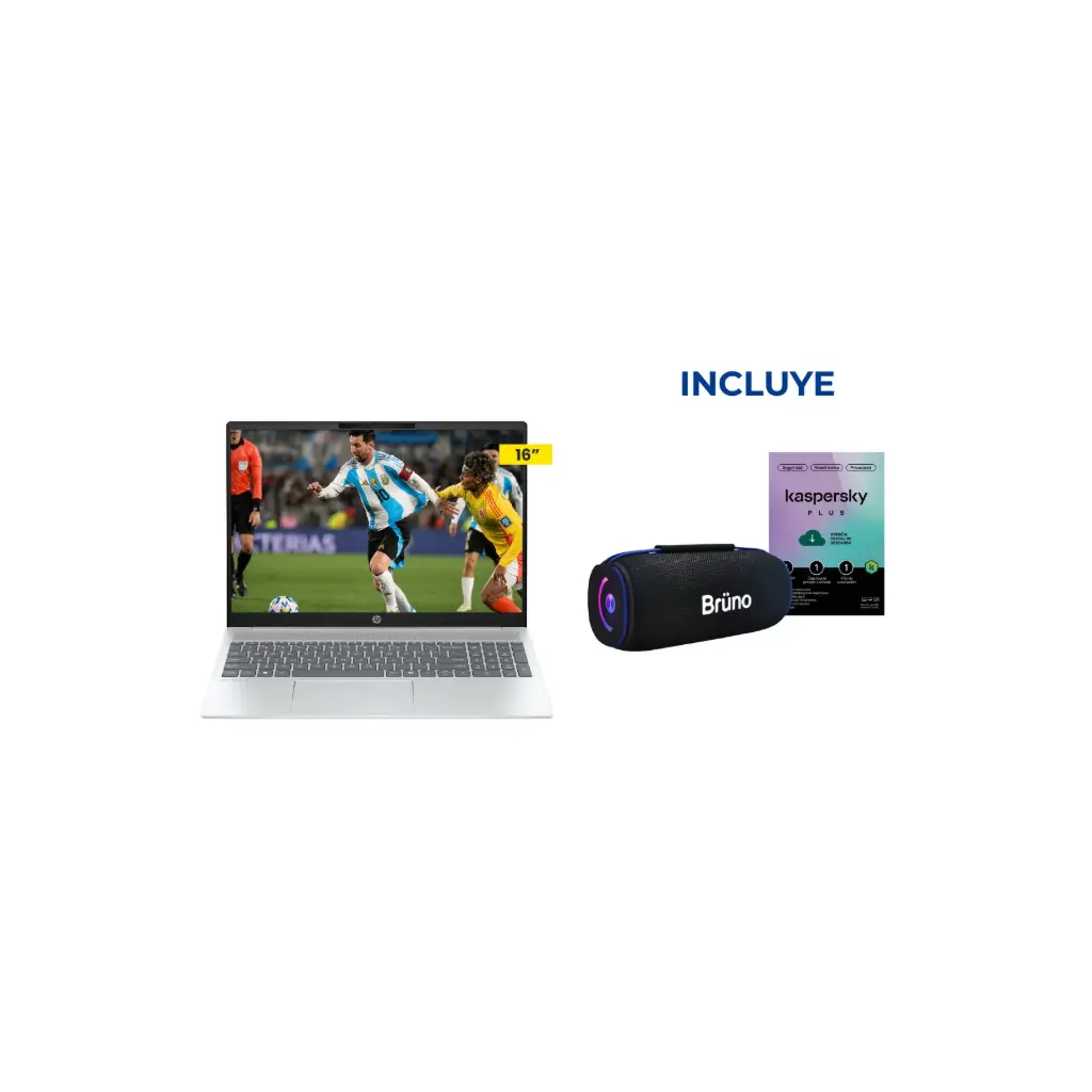 OFERTA MAYO 2026 NBN - Laptop HP OmniBook 5 Ultra 7 255U + Kaspersky Plus + Parlante Bluetooth BRS272