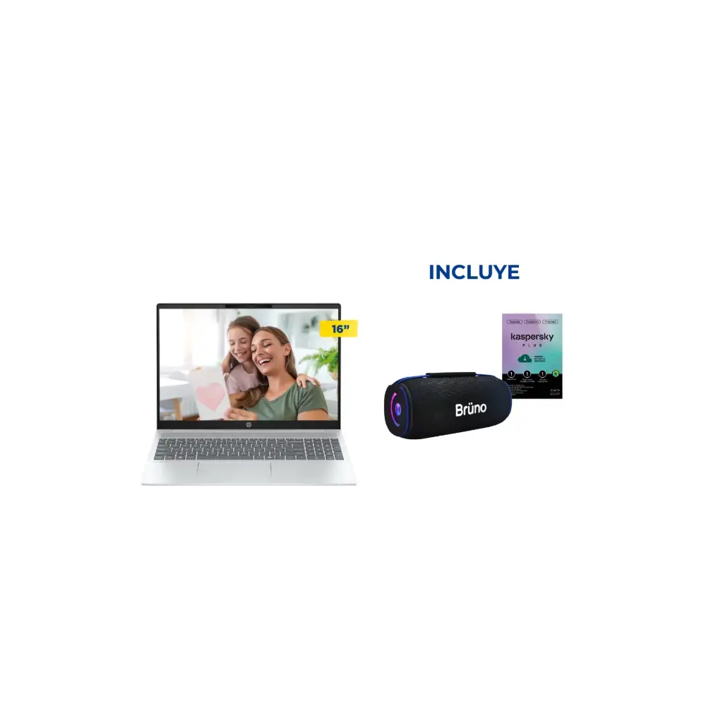 OFERTA MAYO 2026 NBN - Laptop HP OmniBook 5 Ultra 7 255U + Kaspersky Plus + Parlante Bluetooth BRS272