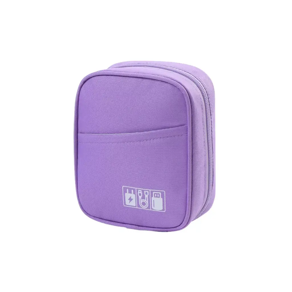 Estuche Organizador de Cables y Cargadores Morado