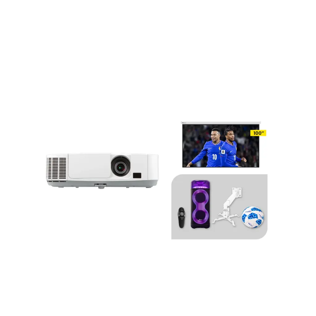 OFERTA MUNDIAL 2026 | Proyector NEC P401W + Pantalla KPS-313 + Parlante BR-665  + Puntero VK-13000 + Balon de Futboll Sycom