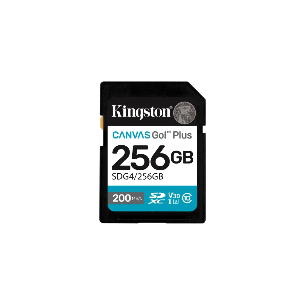 Memoria UHS-I SDXC 256GB Canvas Go Kingston 200 MB/s Clase 10 SDG4/256GB