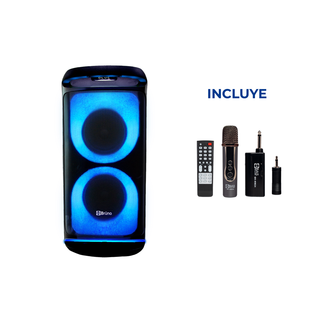 OFERTA JULIO 2026 - Parlante Bluetooth Bruno BR-633 60W + Microfono Bruno BR-WM24