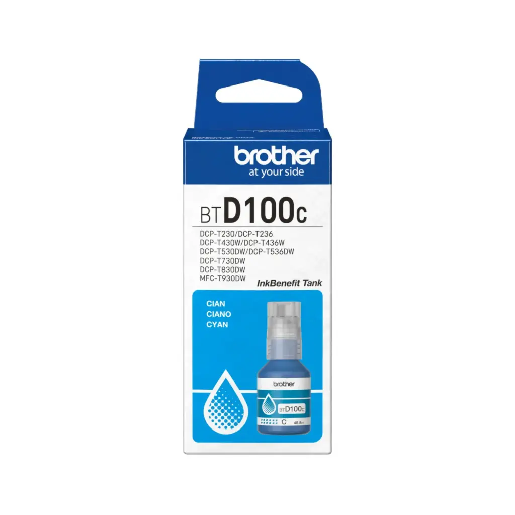 Bote de Tinta Brother BTD100 Cyan para MINI21TH