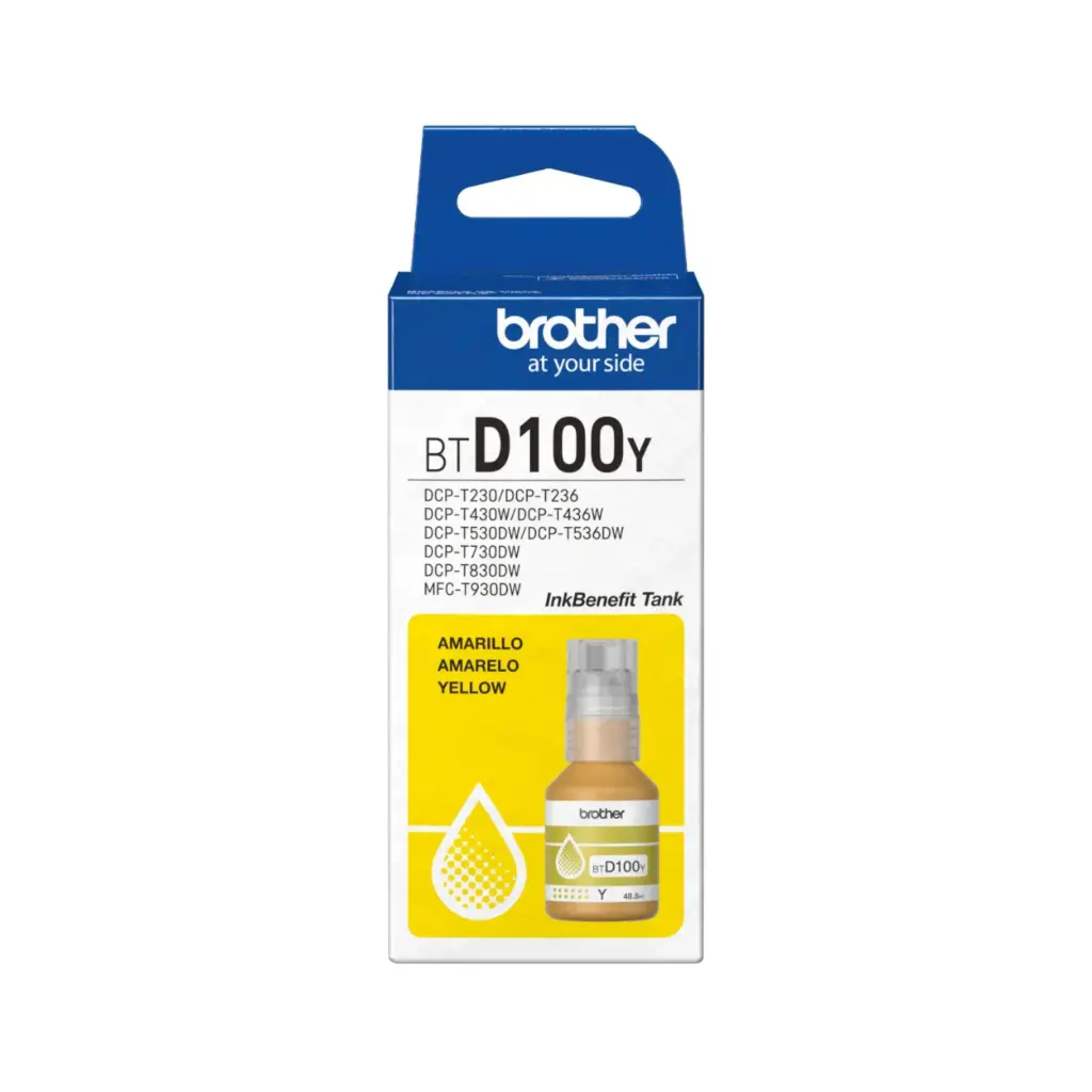 Bote de Tinta Brother BTD100 Amarillo para MINI21TH