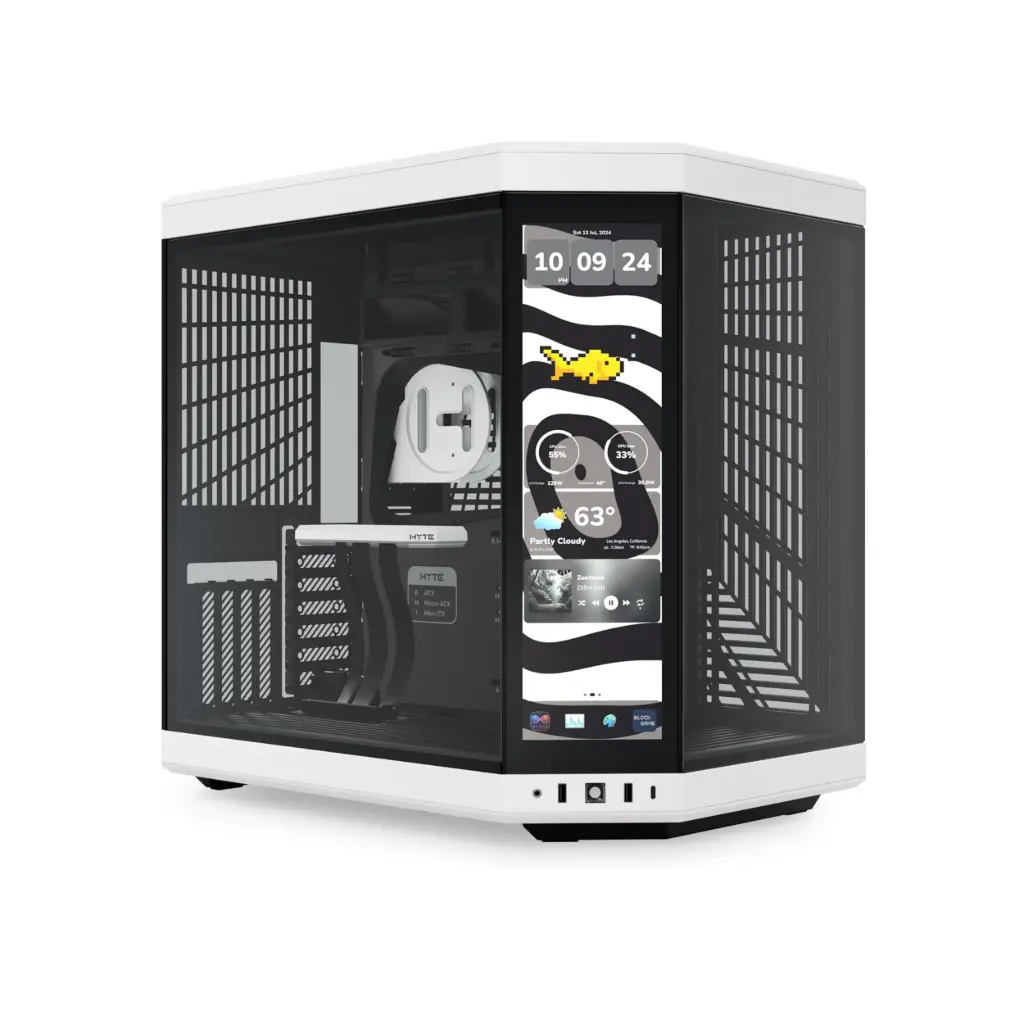 Case P/Computadora HYTE Y70 Touch Infinite | Pantalla 14.9" | Vidrio Templado | Negro Blanco