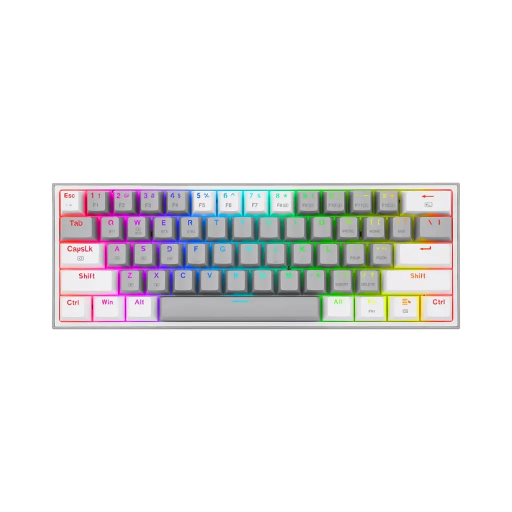 Teclado Inalambrico Bluetooth Redragon FIZZ PRO K616 RGB Switch Gris con Blanco Español