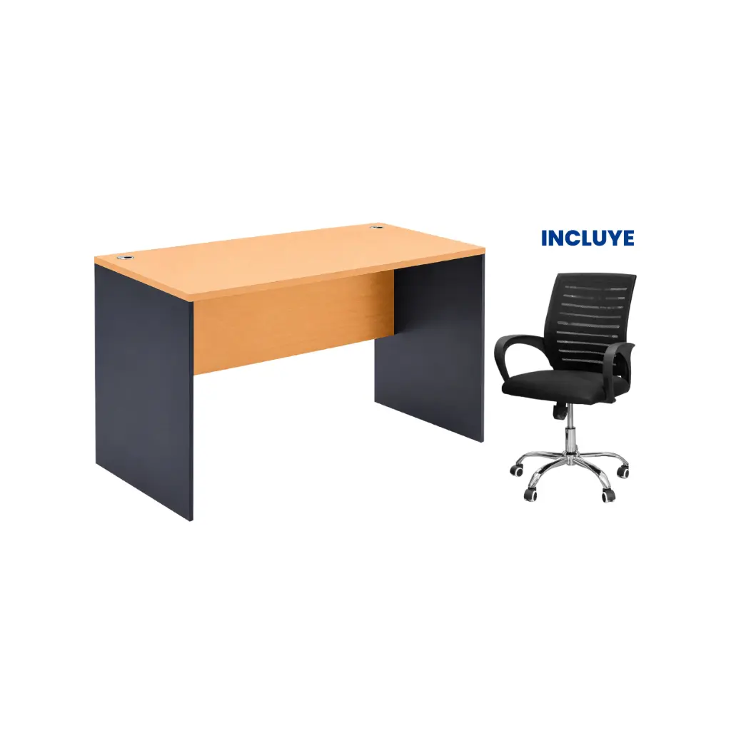 OFERTA AGOSTO 2026 - Escritorio para Oficina Bruno BR-D0412 + Silla para Oficina con Malla Vorttek 892