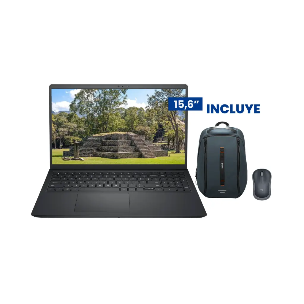 OFERTA SEPTIEMBRE 2026 - Laptop Dell Inspiron 15" DC15250 | i7-1355U + Mochila Bruno Gris BR27501 + Mouse Inalambrico Logitech M185 Negro/Gris