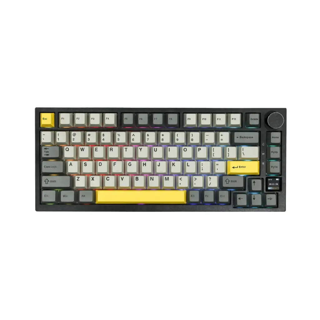 Teclado Inalambrico Mecanico EPOMAKER Ajazz AK820 Pro | RGB 75% Pantalla TFT | Gris/Negro