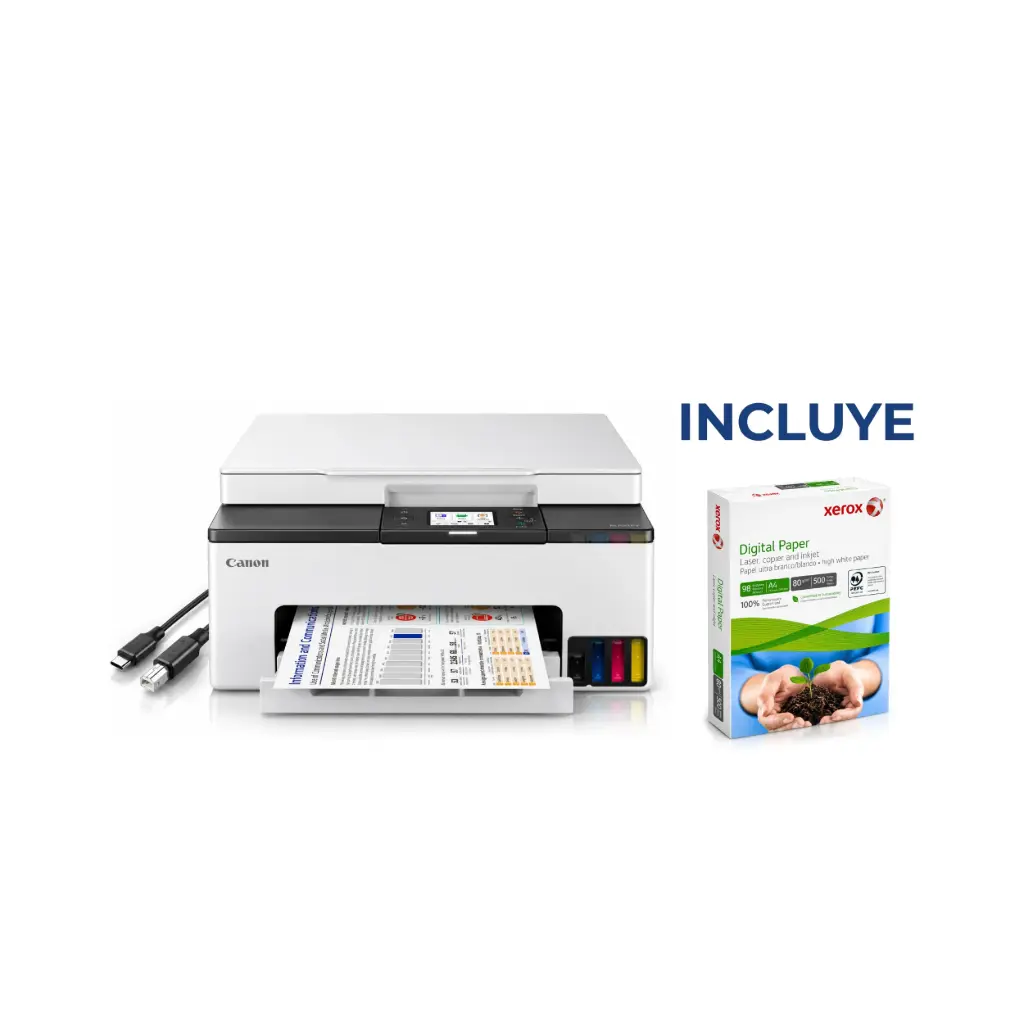 Impresora Canon Maxify GX1010 Multifuncional + Cable USB + Papel