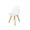 Silla de Espera base PVC Patas de Madera Blanca