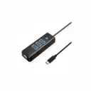 HUB USB-C 3 Puertos + RJ45 100/1000 Orico PW3UR-C3-015-BK-EP