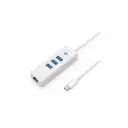 HUB USB-C 3 Puertos USB 3.0 + RJ45 Gigabit Orico PW3UR-C3-015-WH-EP
