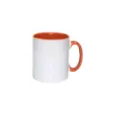 Sub/Taza de Ceramica para Sublimacion Spectra Blanca 10oz Fondo Naranja SP10T-02