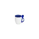 Sub/Taza de Ceramica para Sublimacion Spectra Blanca 11oz/330ml Fondo Azul + Cuchara SP11S-05