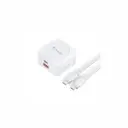 Cargador de Pared USB-C + USB Tipo A  65W + Cable USB-C a USB-C Orico OR-65AC-C-US-WH-EP Blanco