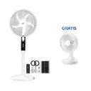 OFERTA ABRIL 2026 20 - Ventilador de Pedestal American Electric Recargable AE-5618 + Panel Solar +Bateria LiPo4 12.8V 6A+ 2 Focos + Control Remoto 18' GRATIS Ventilador de Escritorio Recargable PHIXERO YT-N1-WH-BP Blanco  