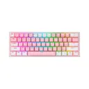 Teclado Inalambrico Bluetooth Redragon FIZZ PRO K616 RGB Switch Rosado con Blanco Español